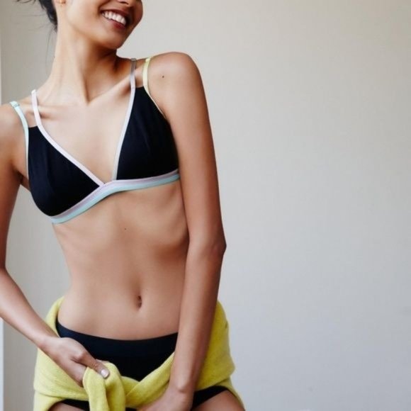 FP Free People Finn Soft Bra Color Block X Strap - Picture 5 of 7